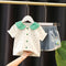 Summer Baby Doll Shirt + Denim Shorts Two Piece Set