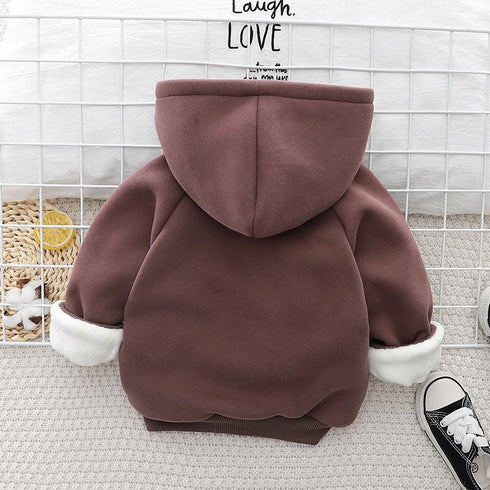 Autumn and winter boys plus velvet padded sweater coat