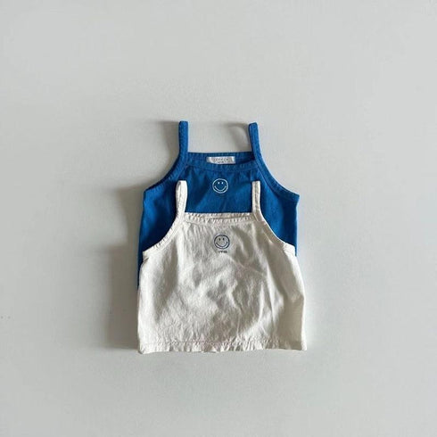 Sleeveless Suspender Vest Thin T-shirt Fresh Smiling Face Top