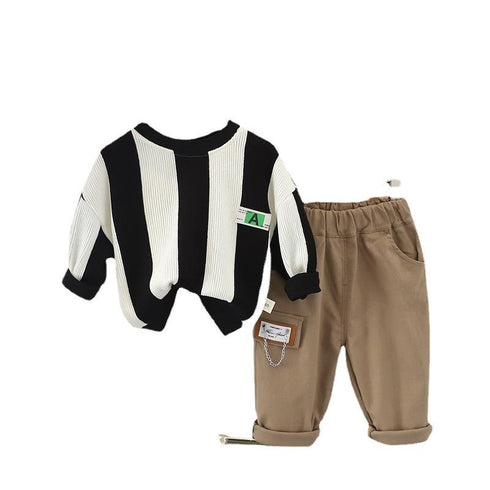 Spring and Autumn Boys Long Sleeve Set Two-Piece Set