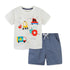 Children's Car Design Short Sleeve Two-piece Set