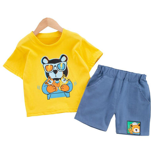 Children's Summer Denim Short Sleeve Set