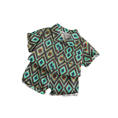 Boys short sleeve suit two-piece set