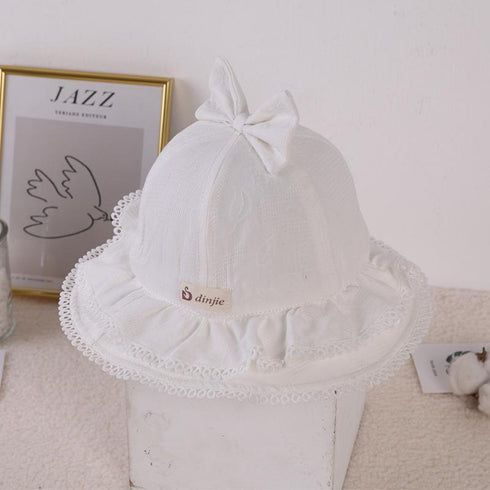 Children's Bow Sun Hat in Spring and Summer, Circumference 19 in
