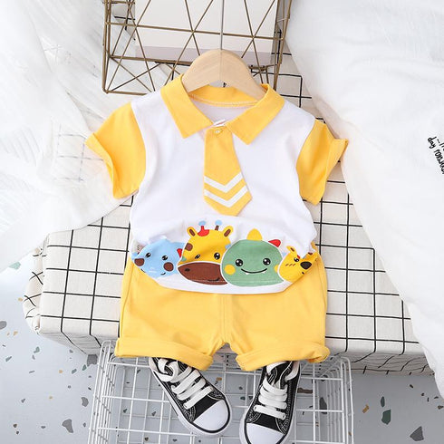 Boys summer short sleeve suit two-piece set