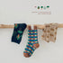 Baby spring and autumn bear plaid baby socks combed cotton socks