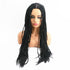 Women chemical fiber non-front lace big braid wig headgear