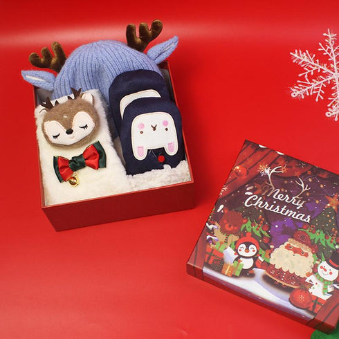 Children's Set of Christmas Scarf, Gloves and Beanie