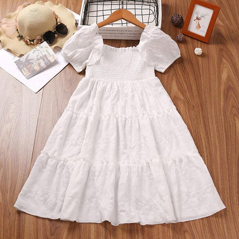 Girls' Short Sleeve Strapless Dress