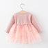 Baby Girl Dress Long Sleeve Mesh Stitching Princess Dress Sweet And Cute