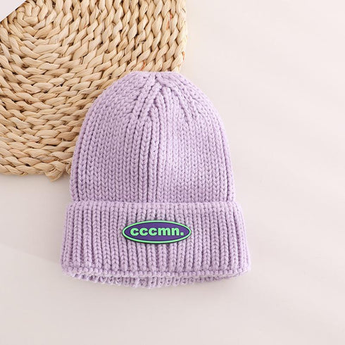 Autumn and winter candy-colored baby warm wool cap 18.8-21.2 inches