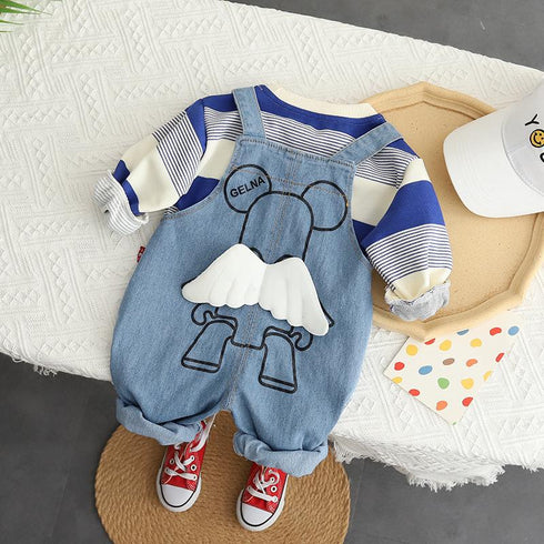 Baby Denim Strap Two-Piece Set