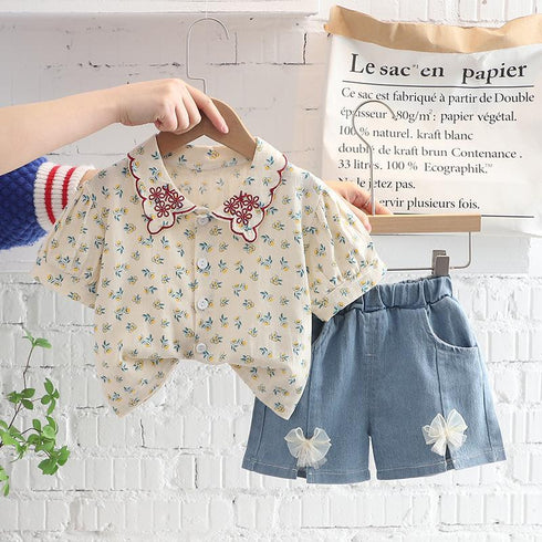 Lapel Shirt AOP Short Sleeve Suit