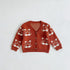 Bear-Print Cotton Knitted Harder Jacket Two-Piece Set
