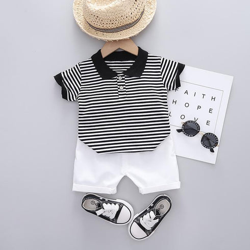 Summer children's short sleeve shorts two-piece set