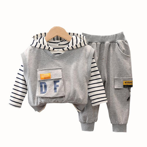 Boys spring and autumn suit set of three