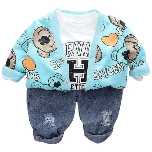 Boy's Spring and Autumn Crewneck Tee Set of Three