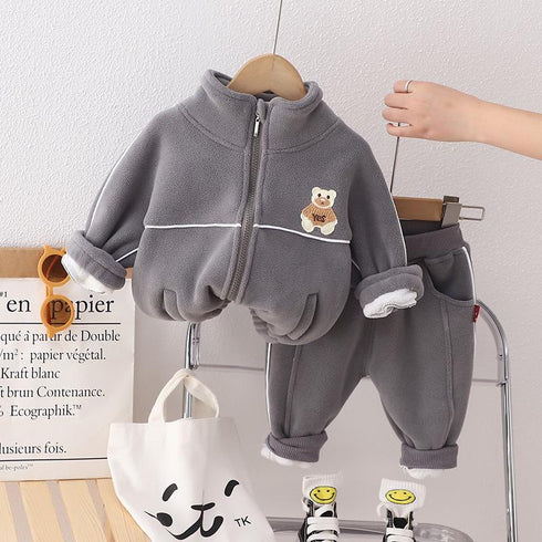 Winter children's long sleeve suit two-piece set