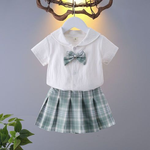 Summer girls short sleeve suit