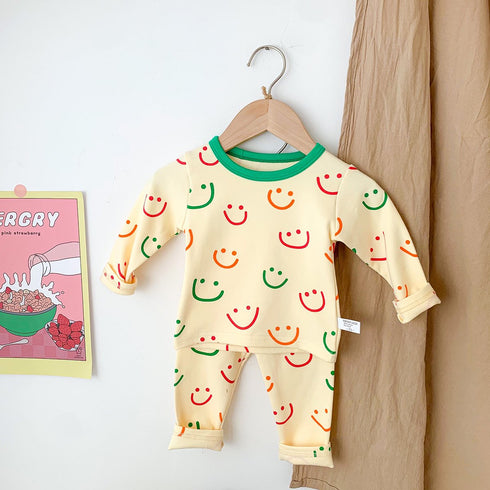 Printed Crewneck Home Wear Suit Cotton Underwear Two-Piece Set