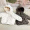 Children's cotton-padded jacket with velvet padded hooded cotton-padded jacket