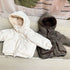 Children's cotton-padded jacket with velvet padded hooded cotton-padded jacket