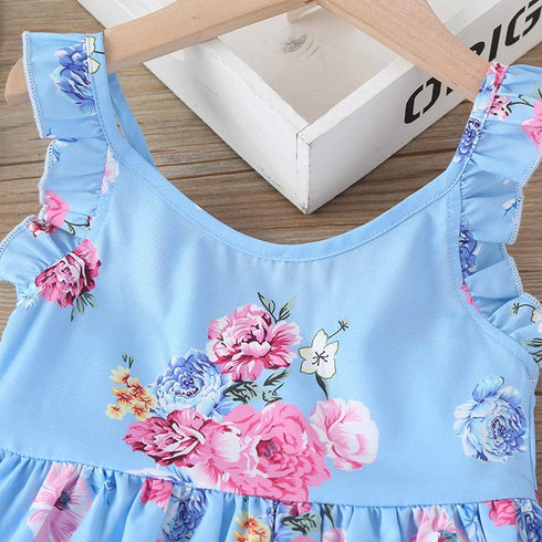 Summer Girl's Simple Floral Dress