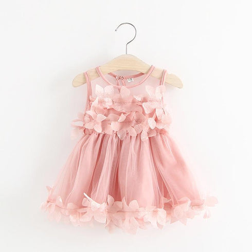 Summer New Baby Girl Petal Stitching Mesh Dress Princess Dress Girl Dress