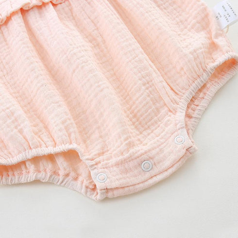 Baby Girl Embroidered Climbing Clothes Baby Girl Summer New Condole Belt Fart Jumpsuit Sweet And Cute