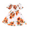 Girl's Summer Printed Sunflower Short Sleeve Princess Dress