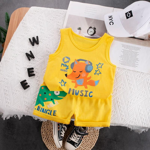 Summer boy vest two-piece set