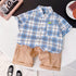 Summer boy suit short sleeve shirt two-piece set