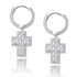 Hip Hop Short Cross Earrings for Men and Women Full of Zircon