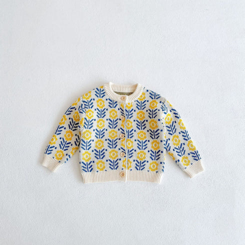 Children's sweater Jacquard knitted cardigan