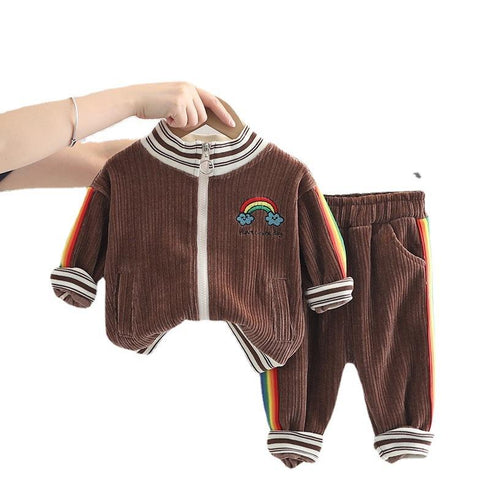 Girls Spring and Autumn Long Sleeve Pants Set Two-Piece Set