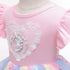 Girl's Rainbow Mesh Dress Knit Unicorn Princess Dress