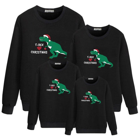 Christmas dinosaur parents and children family of three casual fashion vests parent-child series