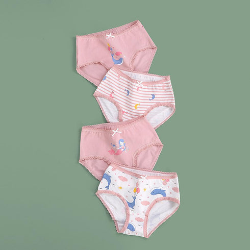 4 Pack Girls Cotton Underwear