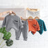 Solid Color Round Neck Long Sleeve Suit Casual Pants Two-piece Set