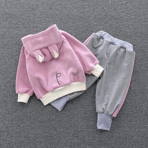 Girl's Thickened Fall/Winter Wear Two-Piece Set