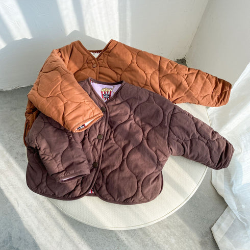 Children's cotton-padded jacket liner on both sides wear cotton-padded baby coat