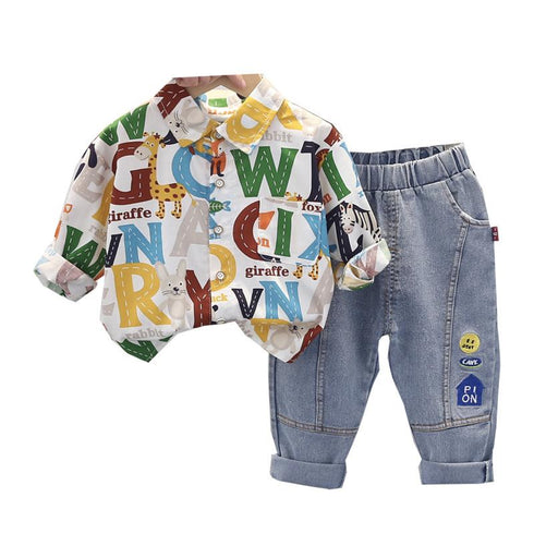Boys spring and autumn suit two-piece set