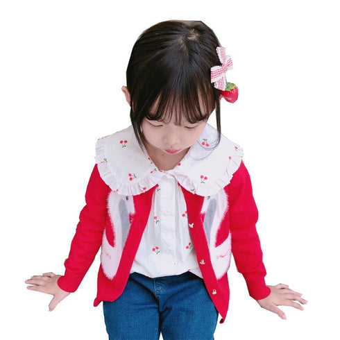 Korean children's shirt spring and autumn long sleeve white jacket