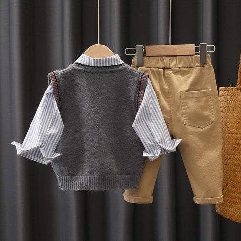 Boys Spring and Autumn Three-Piece Set