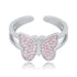 Butterfly women's ring full of zircon hip hop ring