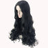 Women's black medium-length curly hair wig