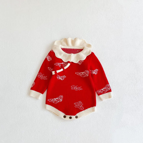 Baby's Knitted Sweater Siamese Wrap Fart Coat Crew