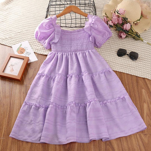 Girls' Short Sleeve Strapless Dress