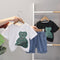 Cartoon Round Neck Bear Short Sleeve Two Piece Set