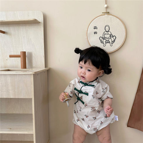 Broken Flower Fart Cheongsam National Style Climbing Suit